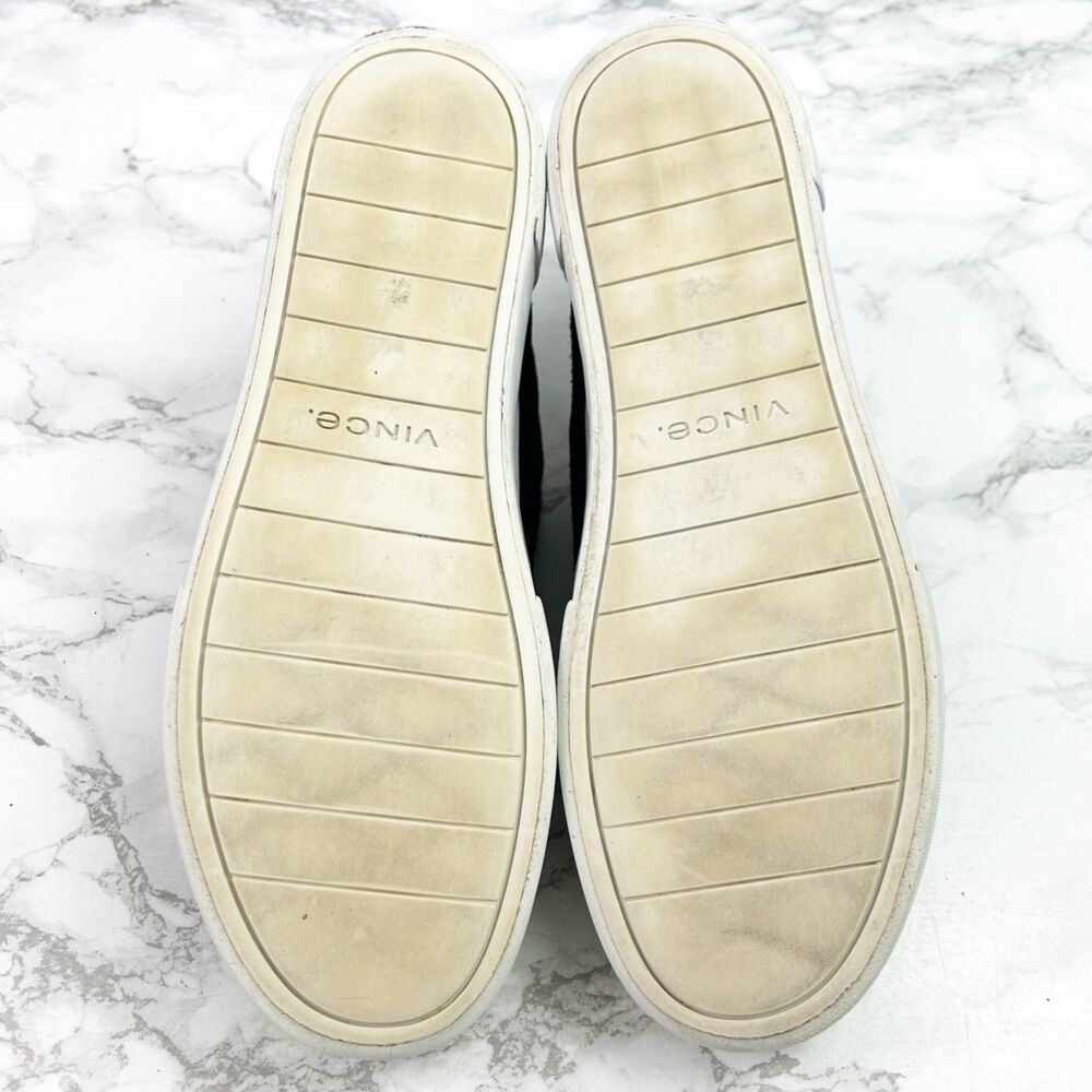 Vince. Cage Suede Leather Platform Sneakers (8.5) in Black Slip-On Loafer - Picture 8 of 13